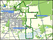 karte der fahrt vom camping park lueneburger heide in heber zum EDEKA und zum heidegarten in schneverdingen und zurueck sowie karte der rundwanderung ab dem heidegarten bei schneverdingen durch die lueneburger heide