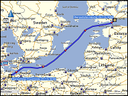 karte der ueberfahrt mit der faehre finnlady von travemuende nach helsinki