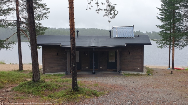 sauna auf dem camping hossan lumo