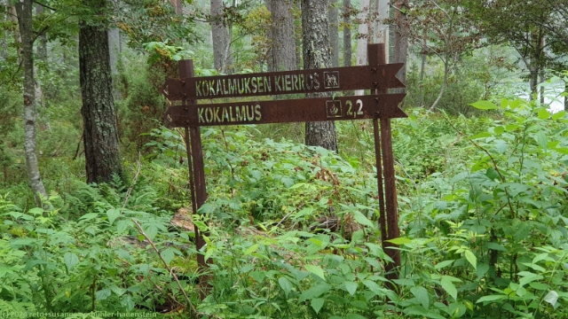 wegweiser kokalmusken kierros im hossa nationalpark