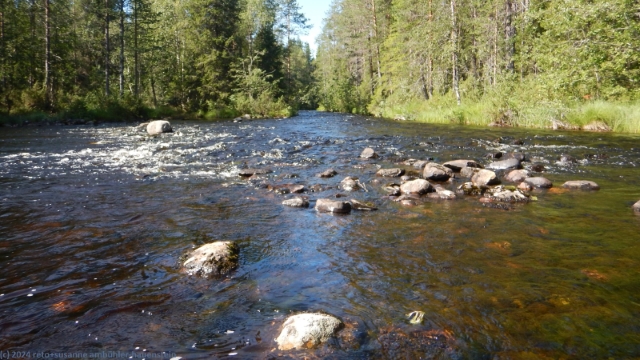 hindernisreiche einfahrt in den somerjoki im hossa nationalpark