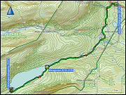 karte und hoehenprofil der wanderung von der abisko fjaellstation zu den abiskojaurestugorna