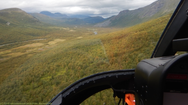blick aus dem helikopter auf den maskasjguojkka