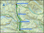 karte und hoehenprofil der wanderung von der darreluoppal fjaellstuga zur sammarlappa fjaellstuga