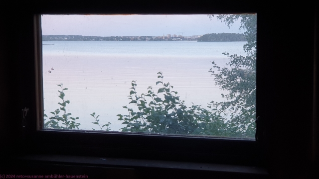 aussicht aus der sauna beim first camp lulea