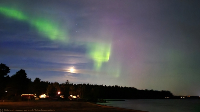 polarlichter ueber dem first camp lulea