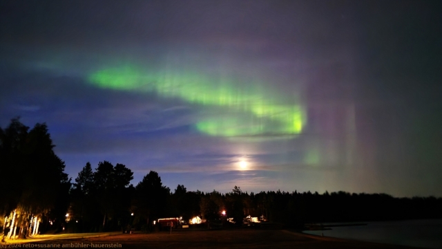 polarlichter ueber dem first camp lulea