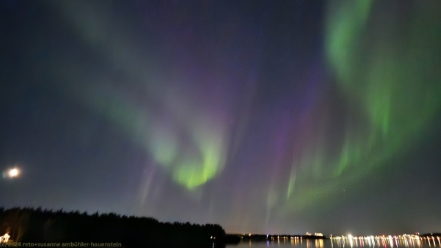 polarlichter ueber dem first camp lulea