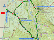 karte und hoehenprofil der rundwanderung von der groevelsjoen fjaellstation zum silverfallet und via storsatra fjaellhotell zurueck zur fjaellstation