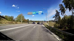 ausfahrt von der E18 in die strasse 267