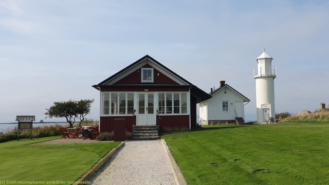 leuchtturm beim visby golfklubb an der westkueste von gotland