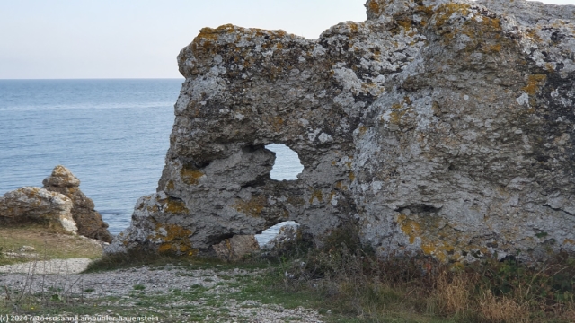 rauk bei hammarshagehaellar an der suedkueste von gotland