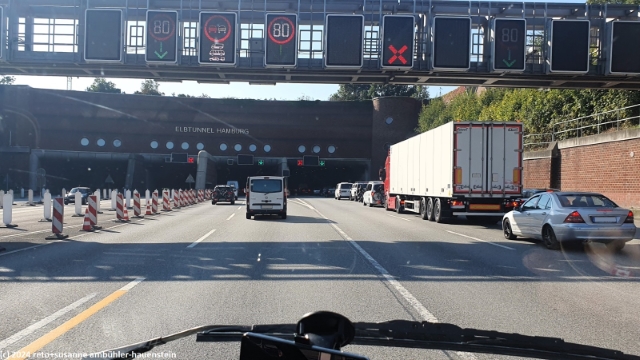 elbetunnel bei hamburg im verlauf der A7