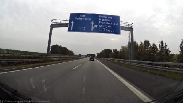 ausfahrt von der A7 zur A3