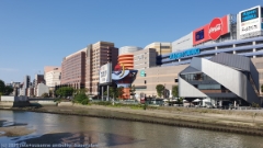 fukuoka beim zusammenfluss des naka river und des hakata river