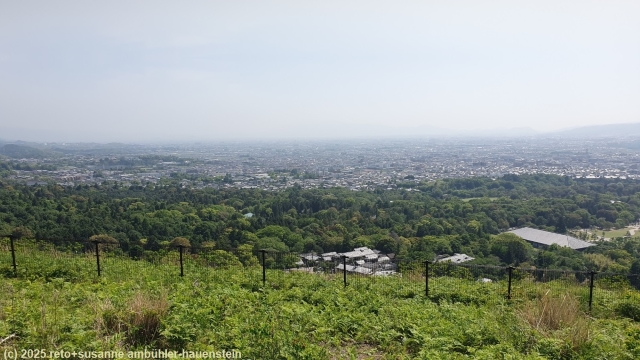 aussicht auf die stadt vom huegel im nara park