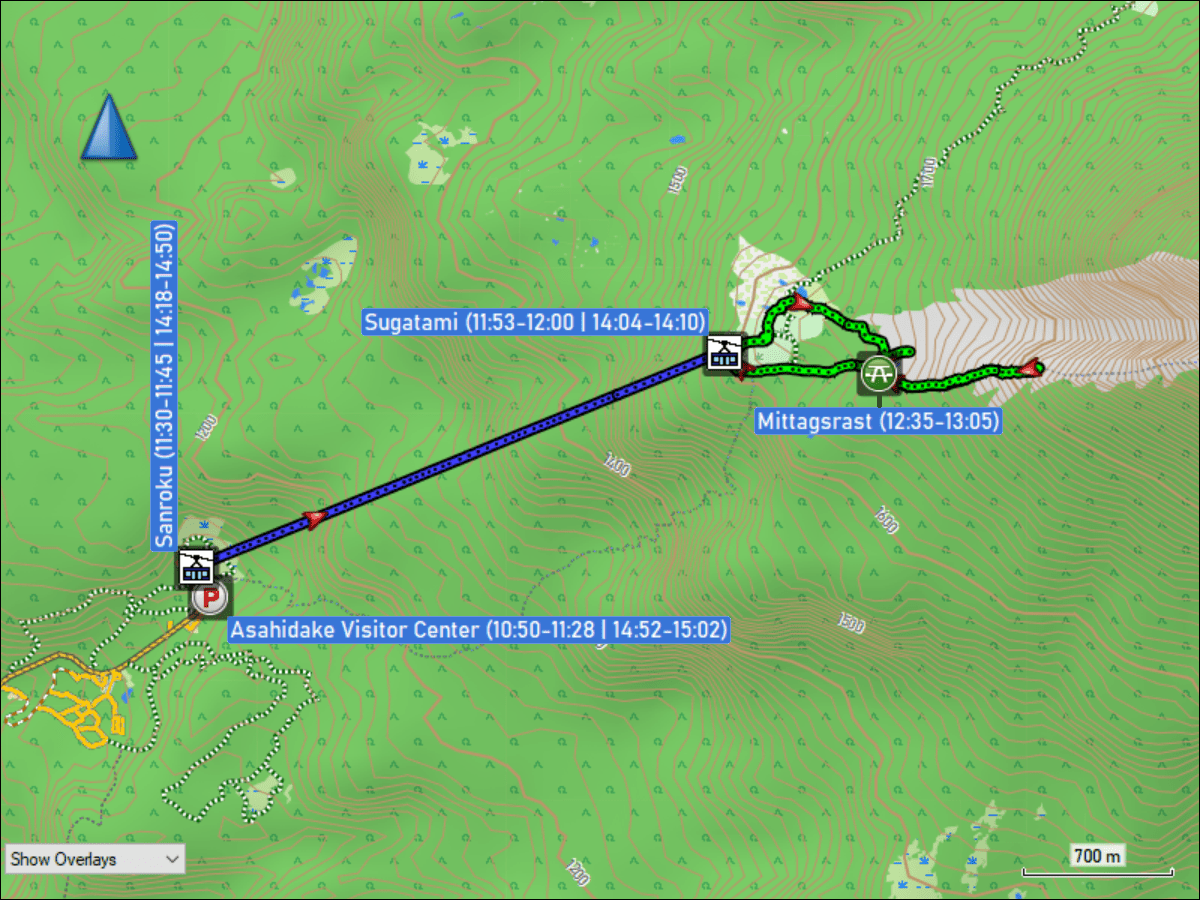 wegstrecke der fahrt von nach