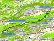karte und hoehenprofil der wanderung vom hotel balsthal, SO zum hotel weissenstein, SO