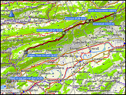 karte der wanderung vom hotel weissenstein, SO zur bushaltestelle place du cerf in plagne, BE; uebernachtung im 'B&B im herzen von biel'