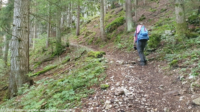 steiler aufstieg ueber pfad richtung sur le voue